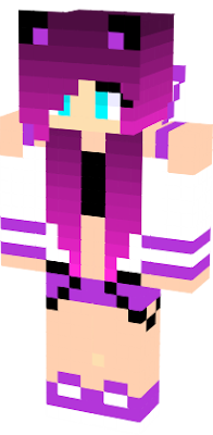 skin fille panda avec cheveux violet