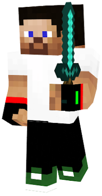 He is the strongest Steve ever he dosen't have muscle he can fight well but not strong as the coloured Steve's like green Steve
