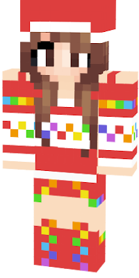 Cute Rainbow Santa Girl
