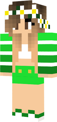Zelená holka s mini sukní