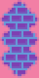 pink bourde with purple bricks and blue in between