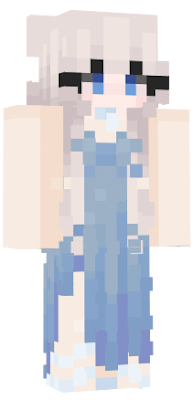blue dress girl with blod hair