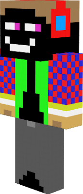 this is enderman with green gilen and symbol V