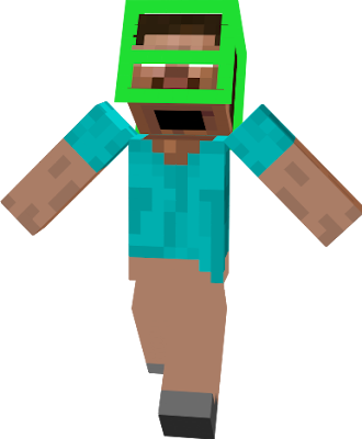 HeroBrine lost his pants and got some wired green thigy on his head!