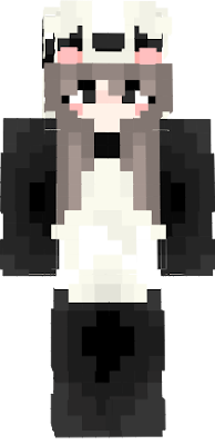 Cute girl in a panda jumpsuit.