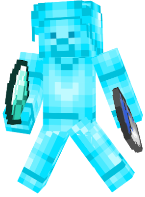 this blue steve was 50% blue crystal and 50% blue artifact