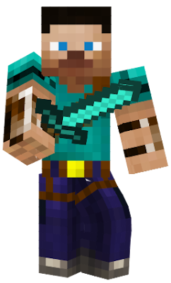 Steve was a Supporting Character in Kirberation Online Pirate Skyway: Minecraft Story Mode Edition, he holds his Diamond Sword for a Battle. He slice Enemies with 2 Diamond Daggers 4 Times and slash Enemies with Diamond Sword 7 Times. He use his Ultra Attack named 