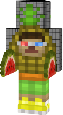 This guy is ready for hot summer and cold deserts, fresh your summer too. Stop, where have Steve found a Pineapple suit!?