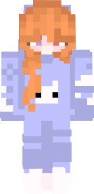 skin blue bunny kawaii orange hair girl