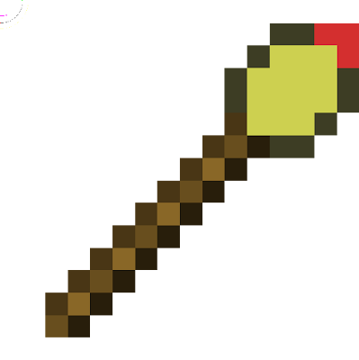 Despite its name, this staff is anything but harmless. Hook up a command block machine to detect a dropped golden hoe, and enjoy the power!