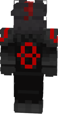 chevalier noir avec motif rouge