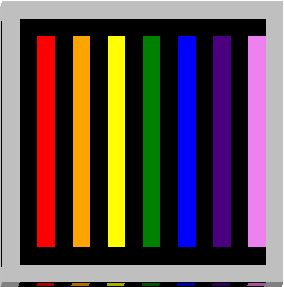This transmits lights in the colors of the rainbow: red, orange, yellow, green, blue, indigo, violet.