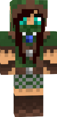 chain link skirt, green tunic, sapphire necklace. I edited this from a wood elf skin.