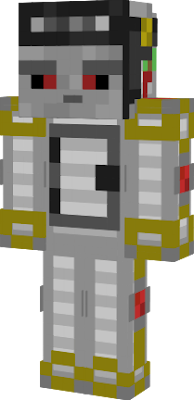 A golem with a redstone brain, iron body, observer face, and redstone heart.
