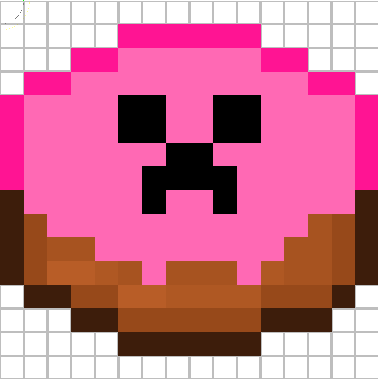 pink cake with creeper face :)