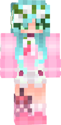 Girl skin based of this skin (Link: http://www.minecraftskins.com/skin/12115757/cute-fuzz-girl/ ) by CoolSpyKITTYSpy (On Skindex), I attempted to do tiny angel wings- they didn't turn out too well.