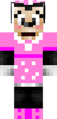 I made a skin of Minnie Mouse in a pink dress, bow, and shoes.
