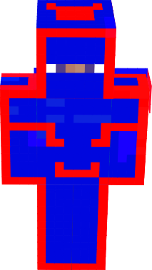 Blue and red man with striped line plz wear