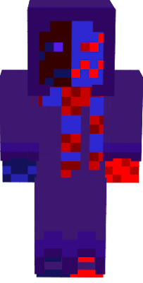 Purple masked red blue person, my skin
