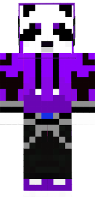 panda violet avec un P dans le dos