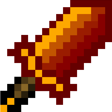 Made out of two fiery sword and a wood log.