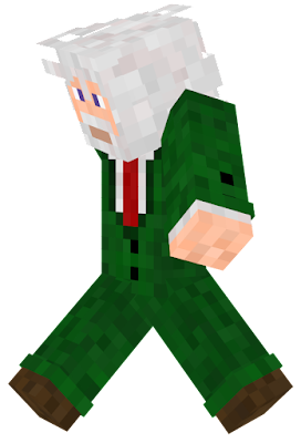 just old man with super detailed green suit