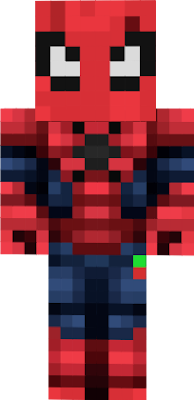 SPIDER MEN SKIN. BLUE RED AND BLACK HE HAVE BLACK SPIDER ON HIS HAD.