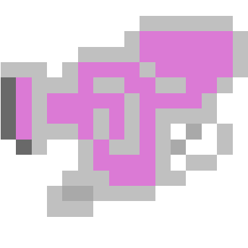 This paint gun is filled with magenta paint. It can paint most items when in a crafting table.