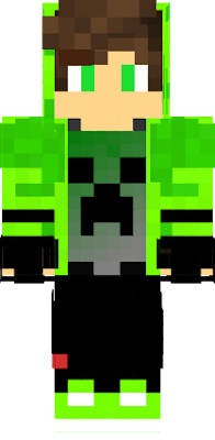 Wears green creeper clothes