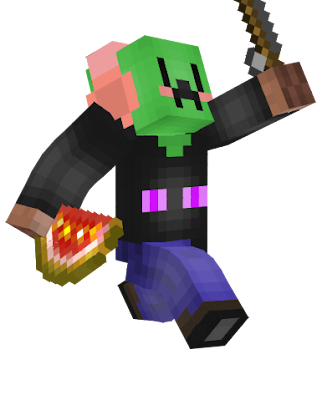 master gamer. combine creeper, enderman, slime, zombie, pig, and human and you make this guy!!! but beware his awsome gaming power!!!