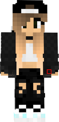 mincraft skin black outfit blond hair
