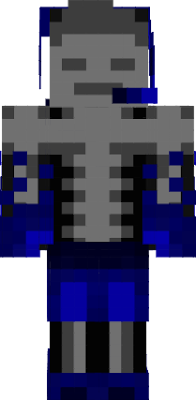Um Esqueleto com roupas e itens de um humano