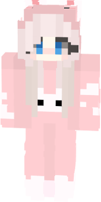 Yiiren Kitsune Bunny pink and white cute con carita llranding debajo de la cabezita
