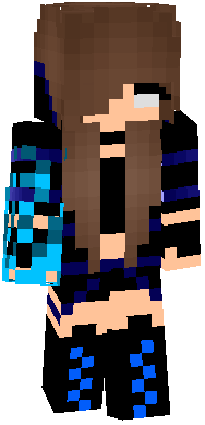 Herobrine Girl with Hood and Blue Hair Fox Minecraft Skin