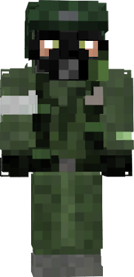 an army man wearing a hazmat suit