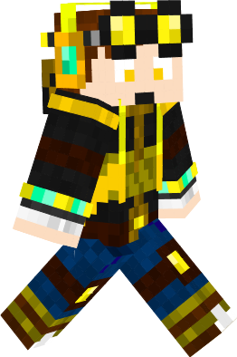 (Used during September, Mid-Autumn Festival Special) Yellow clothing, wearing a pair of boots, and putying the yellow backpack on. Looks like an adventurer. Yes! I'm not just a DJ, also an adventurer... in Minecraft. XD -DragonEddie360