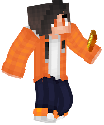 Tried my hand at doing a boy skin. I think I did a pretty good job, except maybe I should've put more contrast in the jacket. Orange is really frustrating and my least favorite color though, so I just tried to do my best. I hope he likes it :)