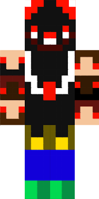 I made this then didn't post it. it has heads for arms and roblox noobs holding it up for legs. its kin is black and its eyes are like my puppy monkey baby skin. its teeth have blood. I know its late but i never posted it so here