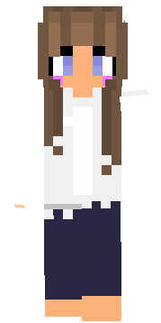 Edit of school girl from minecraftskins.com No foot wear Dark blue pants Blushing My own hair shading. And to find my skins Now Just type in Chibi Da Llama. Thank you thank you very much! And dont hate because i'v edit about 3 or 2 skins i'm having skin block and im giving credit Unlike Most skiners on here