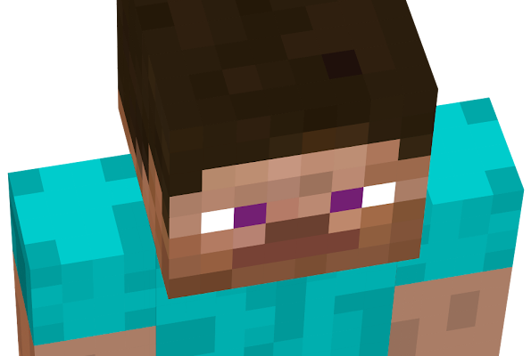 This Steve has purple eyes and a logo on the back with his favorite color. This is one of the skins of Ananel81.
