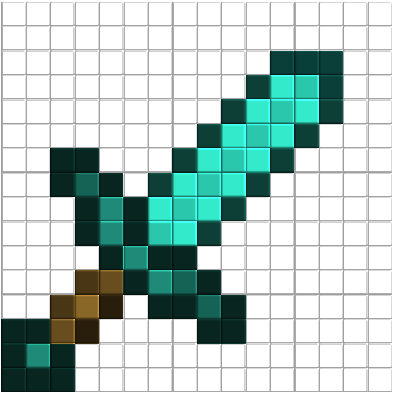 diamond sword pixel art vertical