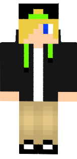 blonde boy with a black jacket, tan pants, and a black and green hat. My brother wanted something a little different from the first Rejectified skin so I decided to mix it up a little. - Inferno_Flare7 A.K.A BlueEyesExtreme