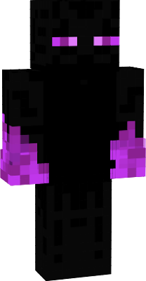 Short Enderman with purple fists of fire