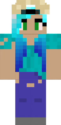 A blue haired krusty krab cashier.