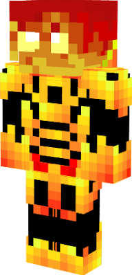 a guy made of fire in some fire armour