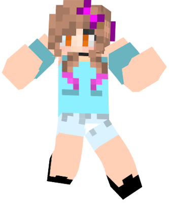 this is my oc and she is my mascot and first evre mc skin i made with detail