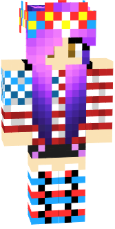 Purple hair red white blue and flowers the perfect combo!