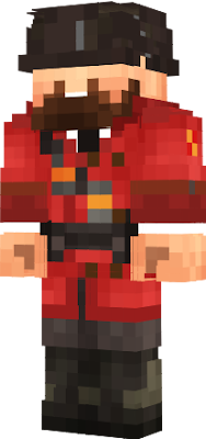 BloozurPeledeen's Soldier from TF2. Classified Coif, Tin Pot, and Mistaken Movember. :D Base skin edited to make this made from killercreeper (i could be wrong but this was the same skin i used for NepGear's Soldier base. Not best looking but still resembles it.
