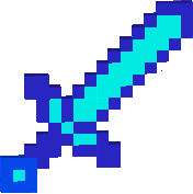 É uma espada completamente azul parecida com a do sub zero