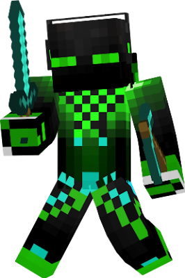Green enderman with headset